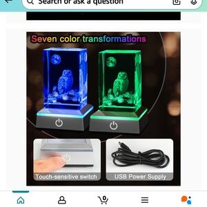 LED Night Light with Owl Design - Multicolor